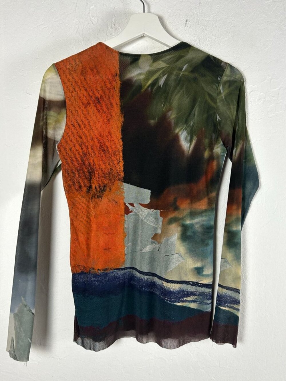 Petit Pois By Viviana G Womens Long Sleeve Top Abstract Print Sheer Medium Multi - Picture 3 of 9